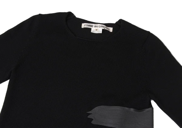 COMME des GARCONS Side Rubber Patch Long Knit Sweater K-171930_003