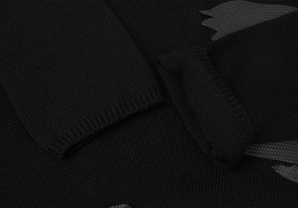 COMME des GARCONS Side Rubber Patch Long Knit Sweater K-171930_006