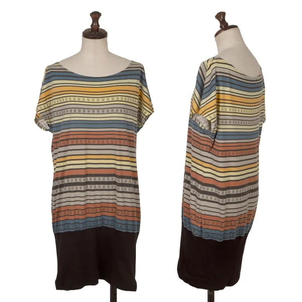 HYSTERIC GLAMOUR Bear Print Multi Striped Top Multi-Color F K-171934_001