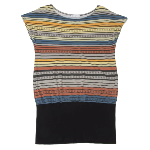 HYSTERIC GLAMOUR Bear Print Multi Striped Top K-171934_002