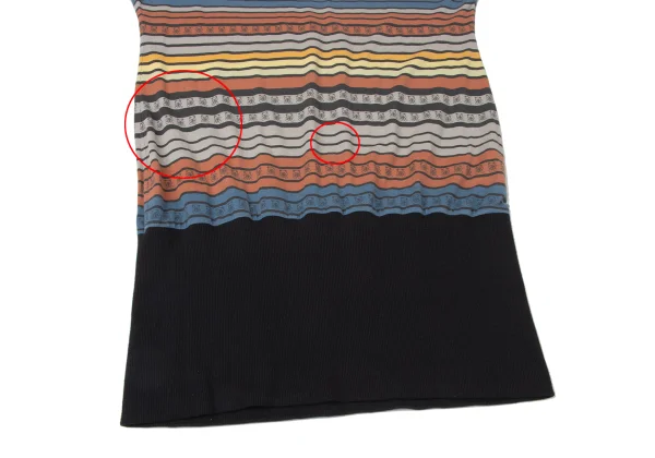 HYSTERIC GLAMOUR Bear Print Multi Striped Top K-171934_007