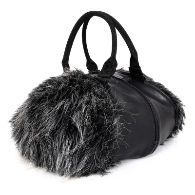ISSEY MIYAKE Fur Switching Leather Hand Bag