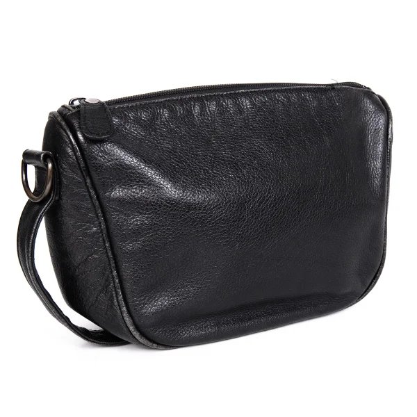 ISSEY MIYAKE Leather Clutch Bag Black  K-171938_001