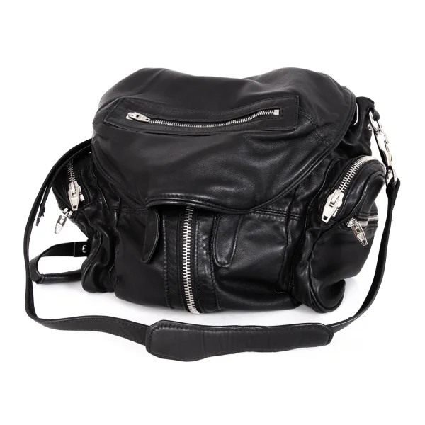 Alexander Wang Multi Zip Leather Backpack Black  K-171939_001