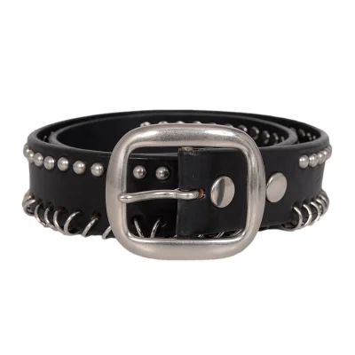 Yohji Yamamoto Studs Ring Leather Belt