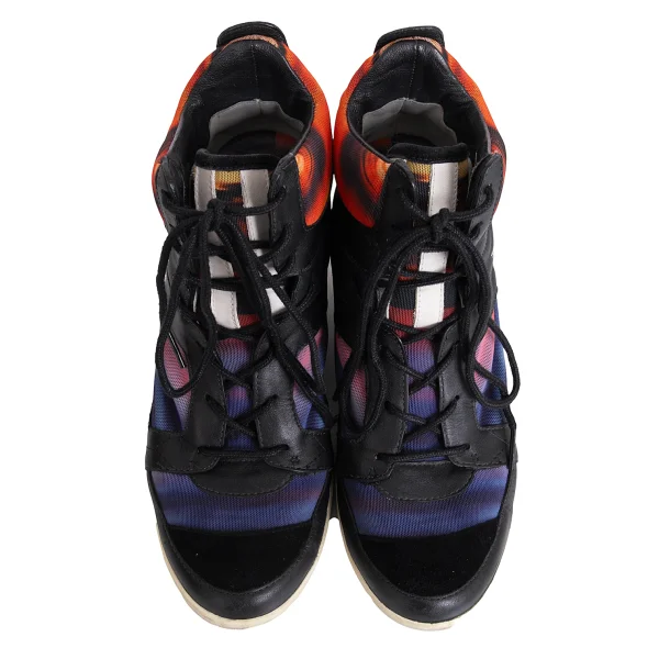 Y-3 Graphic Printed Leather Switching Sneakers K-171941_002