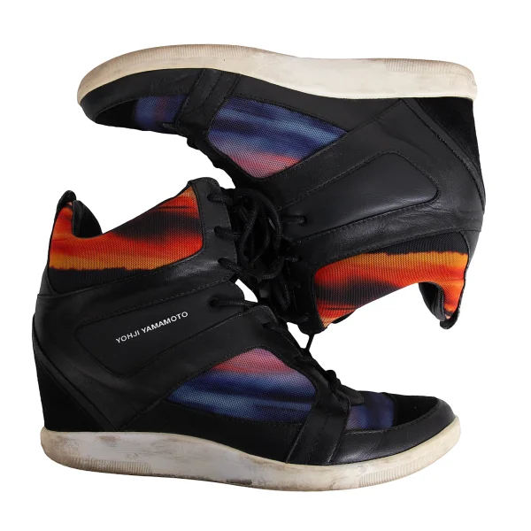 Y-3 Graphic Printed Leather Switching Sneakers K-171941_003