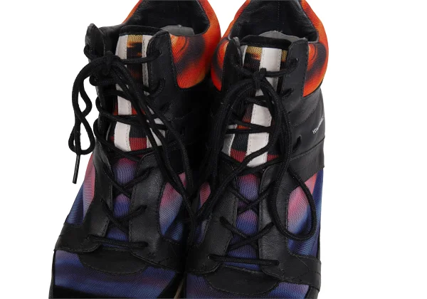Y-3 Graphic Printed Leather Switching Sneakers K-171941_007