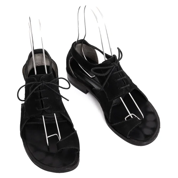 ISSEY MIYAKE Lace Up Suede Sandal  Black 24 (US 7) K-171943_001
