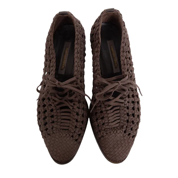 ISSEY MIYAKE Lace Up Braided Mesh Heel Shoes K-171944_002