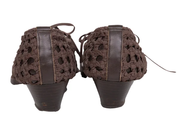 ISSEY MIYAKE Lace Up Braided Mesh Heel Shoes K-171944_010