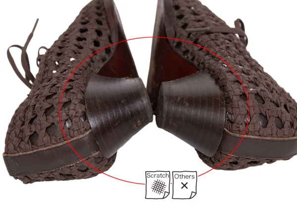 ISSEY MIYAKE Lace Up Braided Mesh Heel Shoes K-171944_011