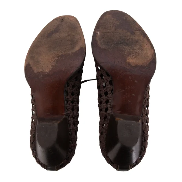 ISSEY MIYAKE Lace Up Braided Mesh Heel Shoes K-171944_012