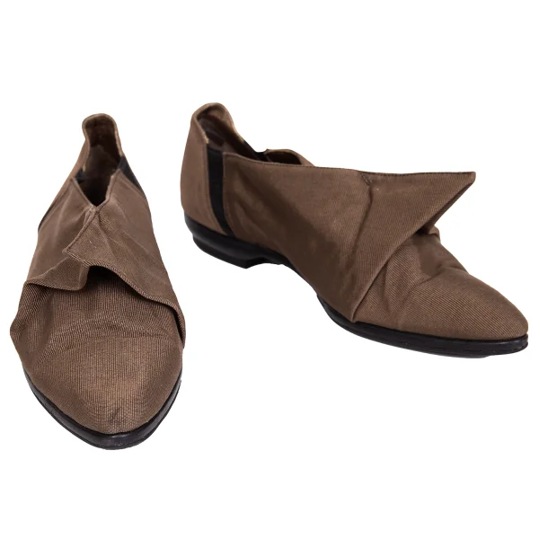 ISSEY MIYAKE Tuck Pointed Toe Pumps Brown 24.5(US About 7.5) K-171945_001