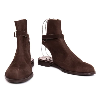 ISSEY MIYAKE Back Open Strap Suede Boots