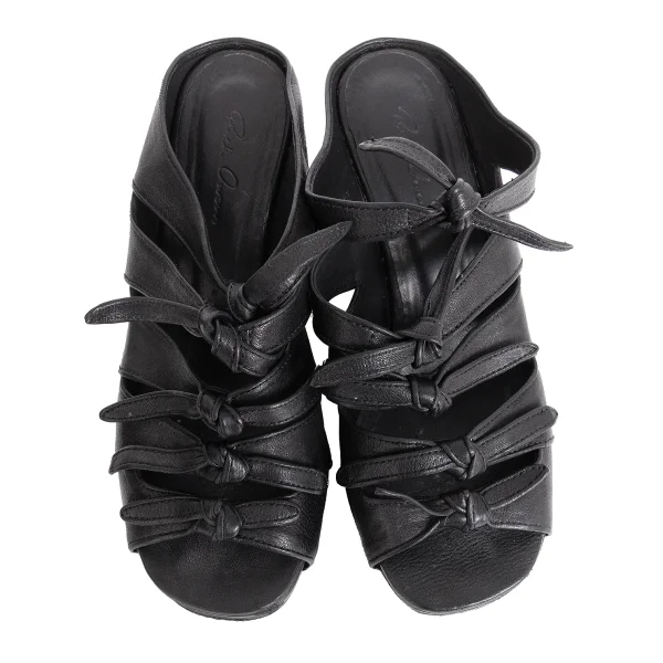Rick Owens Knot Leather Wedge Sandals K-171947_002