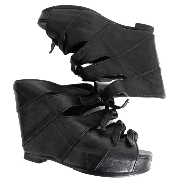 Rick Owens Knot Leather Wedge Sandals K-171947_003
