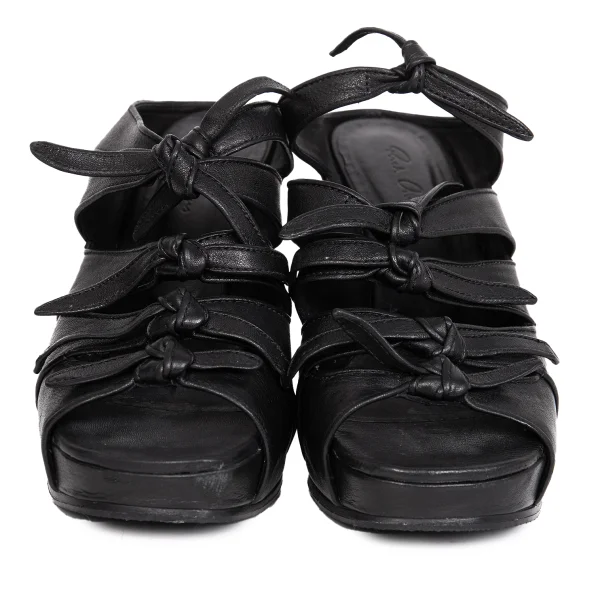 Rick Owens Knot Leather Wedge Sandals K-171947_004