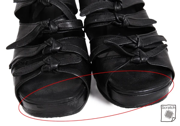 Rick Owens Knot Leather Wedge Sandals K-171947_005