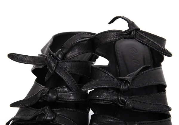 Rick Owens Knot Leather Wedge Sandals K-171947_006