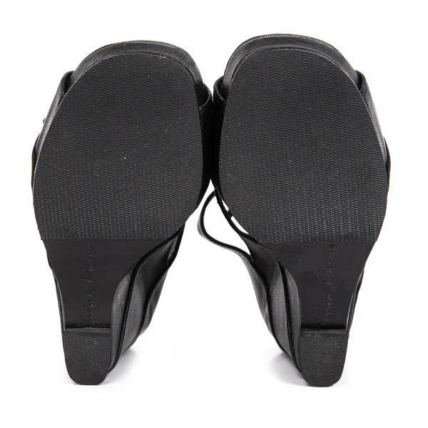 Rick Owens Knot Leather Wedge Sandals K-171947_011