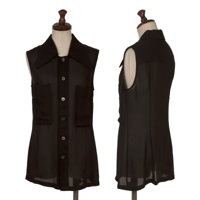Y's Big-collar Sleeveless Shirt