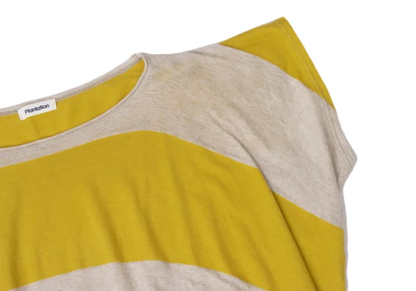 Plantation Cotton Linen Striped Switching T-shirt K-171952_005