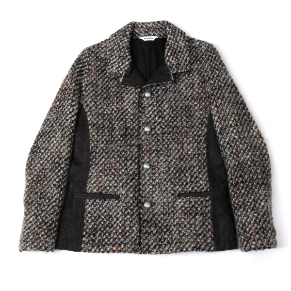 Plantation Wool Blend Denim Switching Design Tweed Jacket K-171953_002