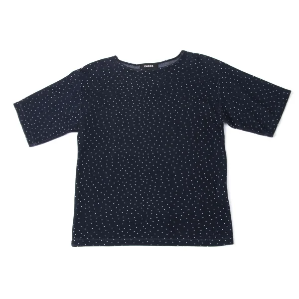 zucca Cotton Blend Pin-dot T-shirt Navy M K-171954_001