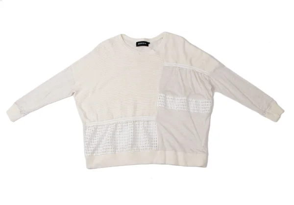 gomme Different Materials Panel-switching Design T-shirt K-171956_002