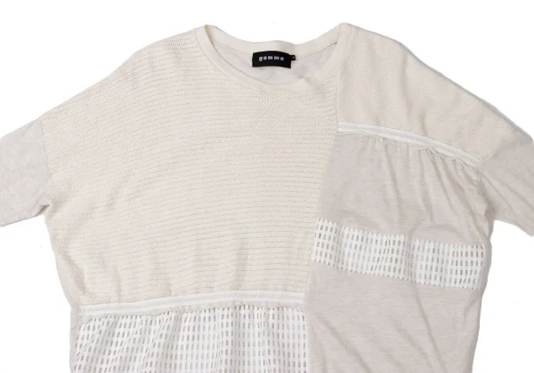 gomme Different Materials Panel-switching Design T-shirt K-171956_003