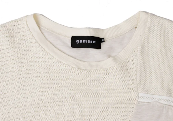 gomme Different Materials Panel-switching Design T-shirt K-171956_004