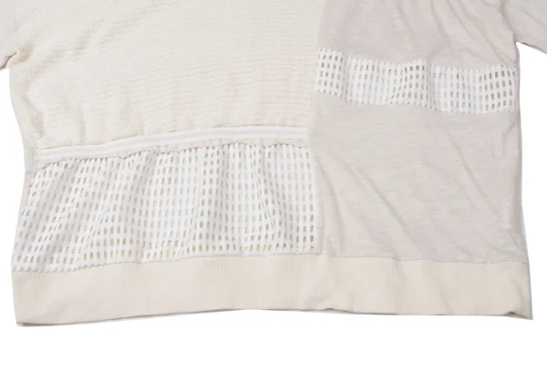 gomme Different Materials Panel-switching Design T-shirt K-171956_008