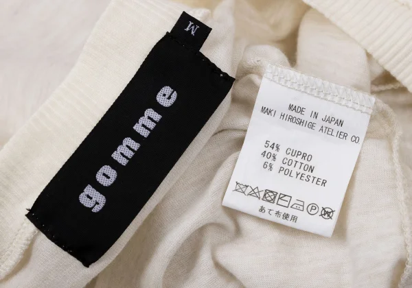 gomme Different Materials Panel-switching Design T-shirt K-171956_014