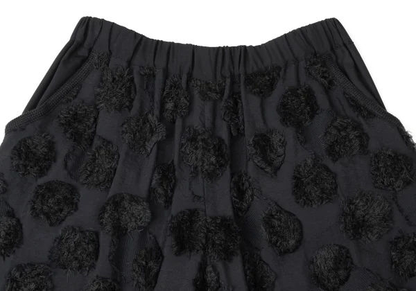 gomme Cotton Blend Front Shaggy Dot Wide Cropped Pants K-171957_002