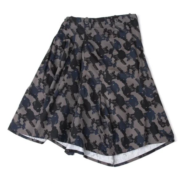 gomme Cotton Airplane Print Asymmetrical Skirt K-171958_002