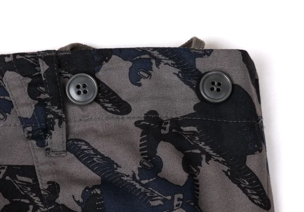 gomme Cotton Airplane Print Asymmetrical Skirt K-171958_004