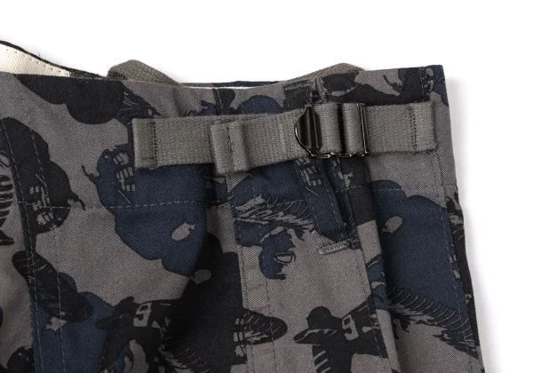 gomme Cotton Airplane Print Asymmetrical Skirt K-171958_011