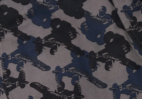 gomme Cotton Airplane Print Asymmetrical Skirt K-171958_012
