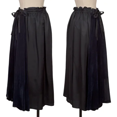Y's Velour Switching Asymmetrical Dropped Crotch Pants