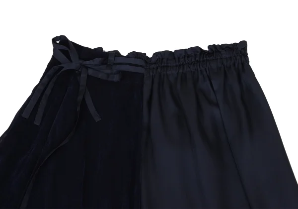 Y's Velour Switching Asymmetrical Dropped Crotch Pants K-171968_003