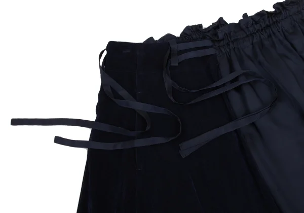 Y's Velour Switching Asymmetrical Dropped Crotch Pants K-171968_004