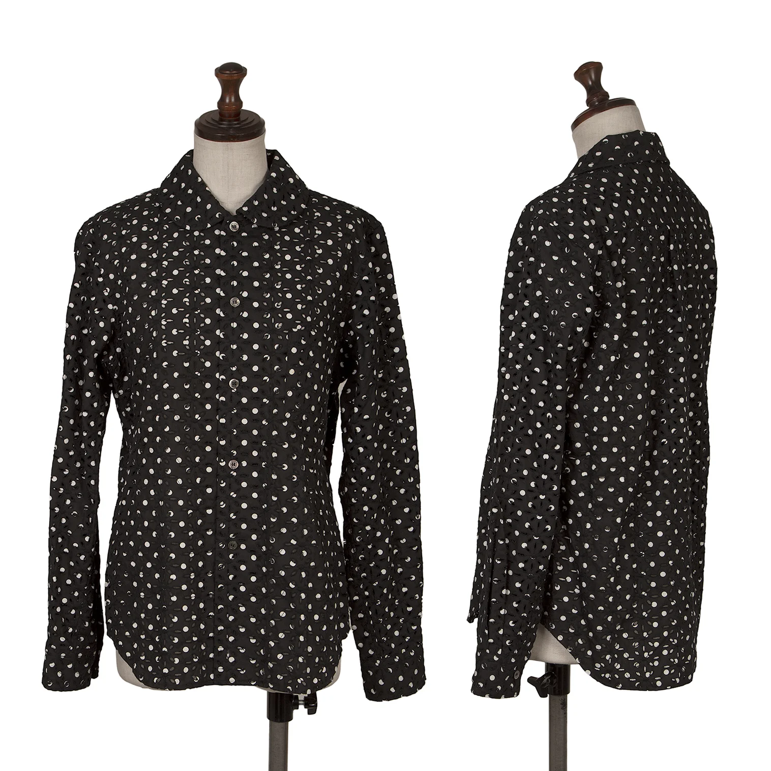 COMME des GARCONS Cutting Design Dot Shirt Black,White S (K-171969)