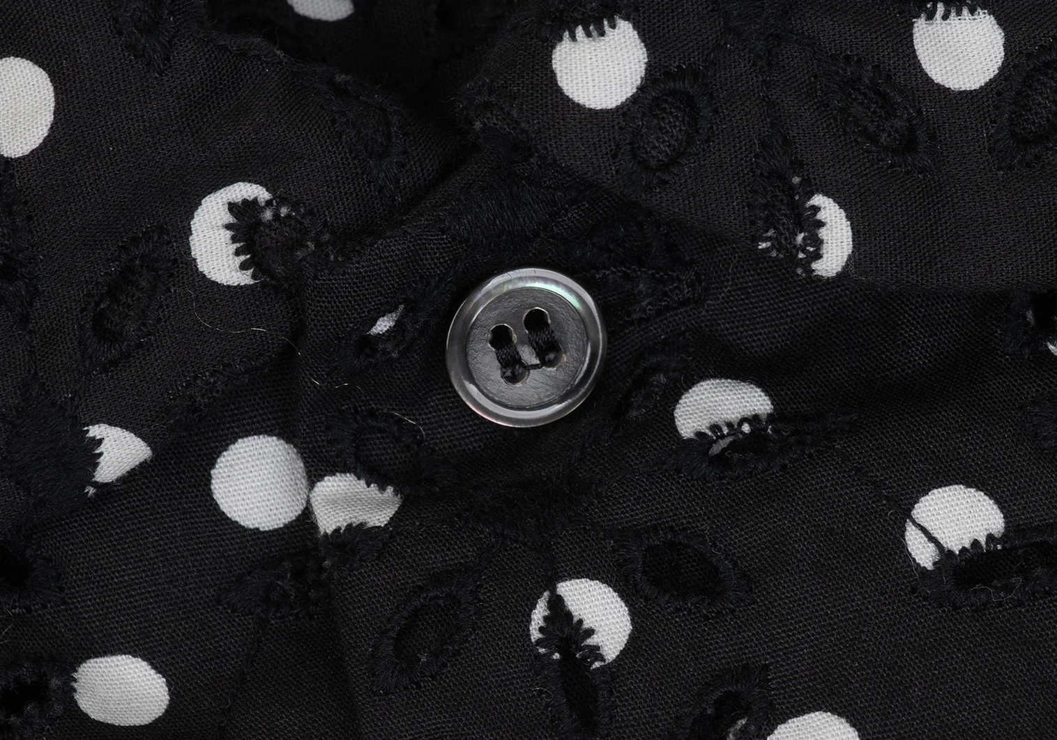COMME des GARCONS Cutting Design Dot Shirt Black,White S (K-171969)