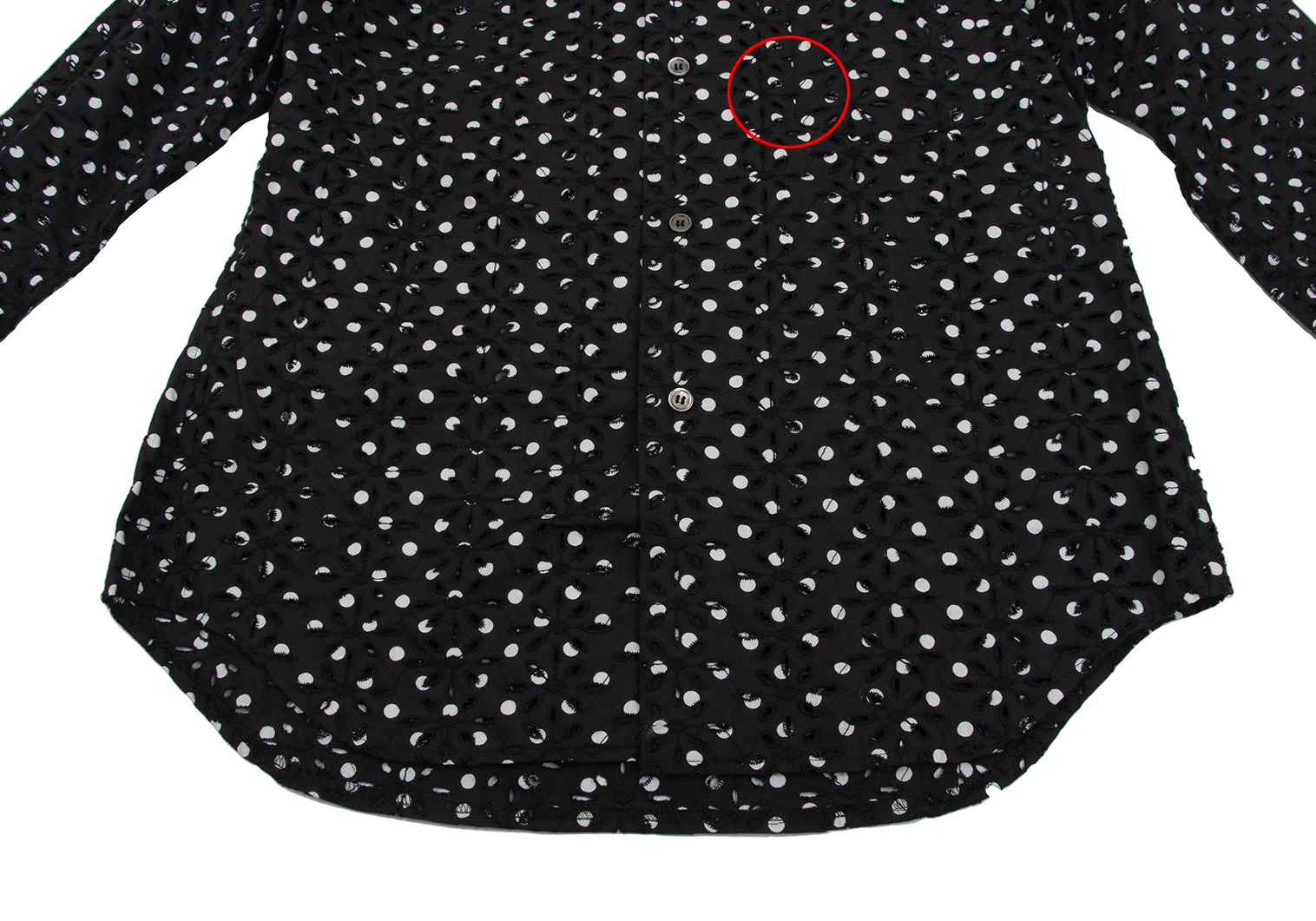 COMME des GARCONS Cutting Design Dot Shirt Black,White S (K-171969)