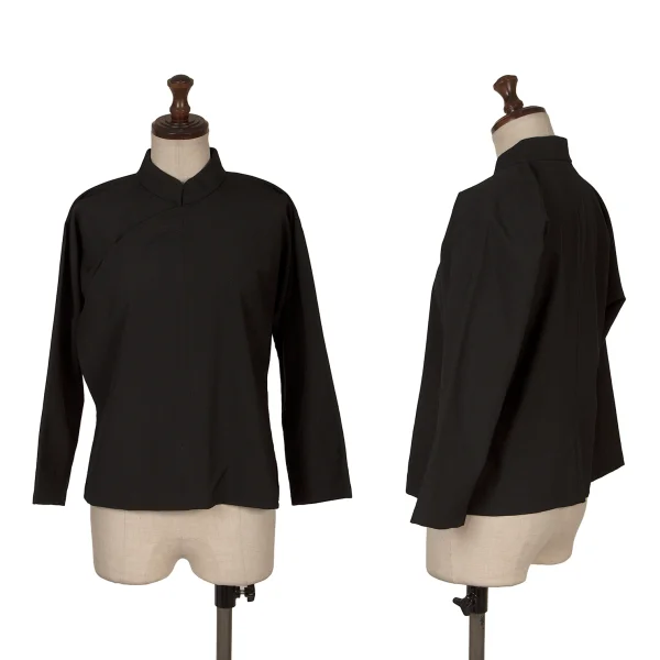 COMME des GARCONS Wool Chinese Buttons Shirt Black S K-171970_001