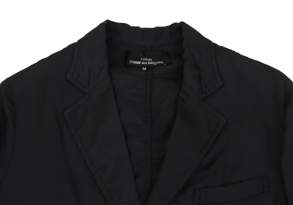 【美品】トリココムデギャルソン　前開きジャケット　ブラック　襟付き トリココムデギャルソンtricot COMME des GARCONS キュプラ製品洗い3B