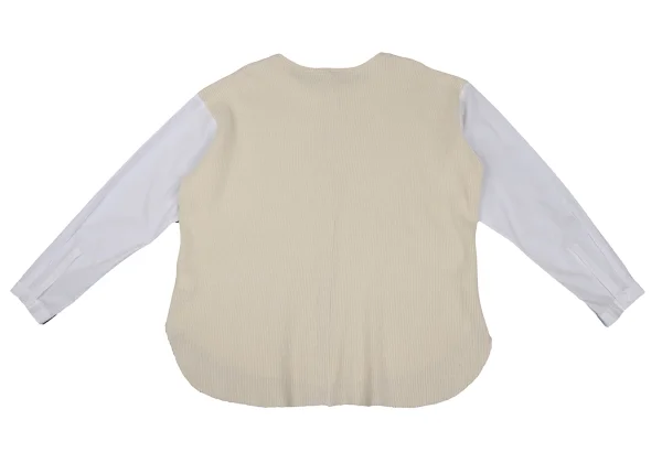 Y's Shirt Sleeve Switching Rib Knit Sweater K-171974_011