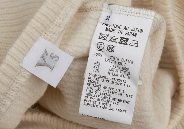 Y's Shirt Sleeve Switching Rib Knit Sweater K-171974_013