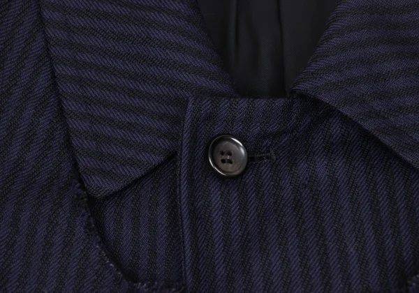 COMME des GARCONS Wool Striped Weave Cutting Design Coat K-171978_005
